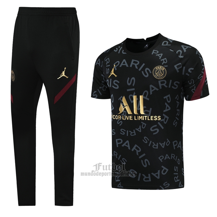 Chandal del Paris Saint-Germain Jordan Manga Corta 2021 Negro
